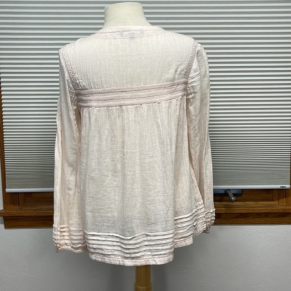 Sanctuary Patel Pink Cotton Embroidered Peasant Blouse Size Small - Picture 4 of 8